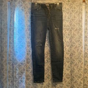 Button Fly Distressed Jean